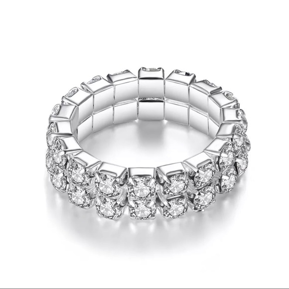 Silver Rhinestone Ring Sets - Picture 3 of 4